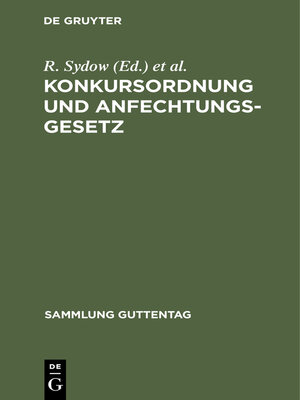 cover image of Konkursordnung und Anfechtungsgesetz